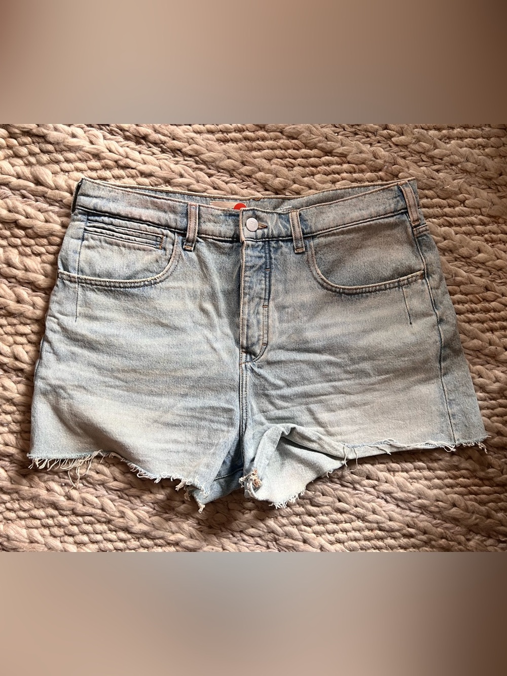Pilcro Light Wash Distressed Denim Shorts